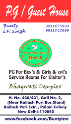 PG in Delhi without comission at kailash puri extn near Palam areas