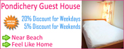 Pondicherry Near Beach Guest house Rooms available