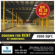 2000sqft Godown for Rent in Handewadi